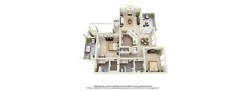 2 Bedroom 2 Bath Floor Plan at Winsted at Valley Ranch, Irving, Texas