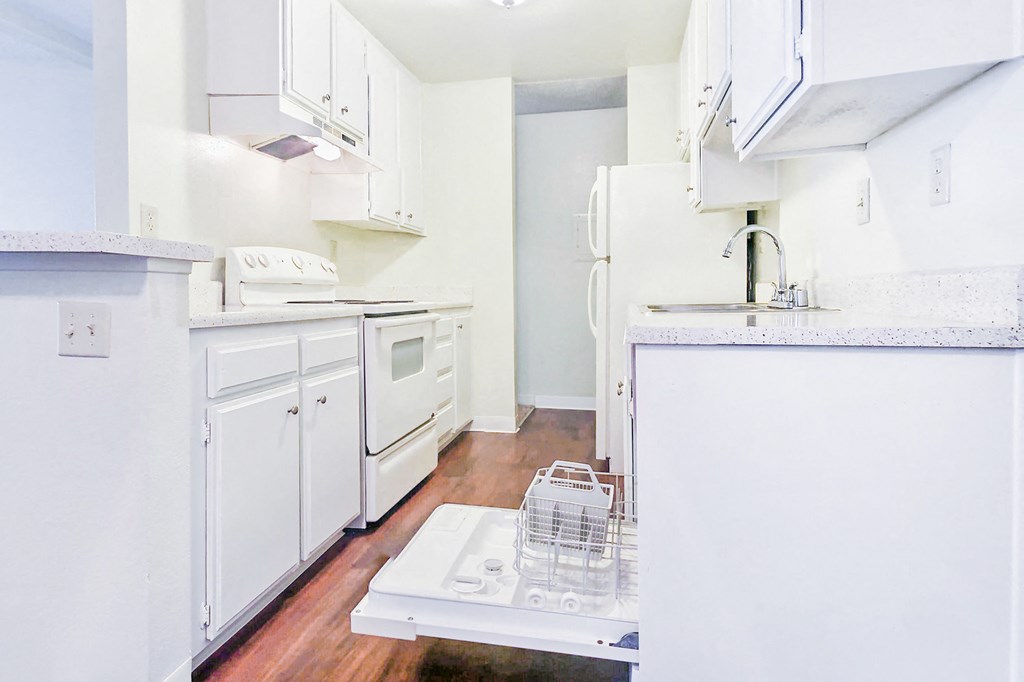 Dishwasher in kitchen at Village Park Apartments in Encinitas, CA, For Rent. Now leasing 2 and 3 bedroom apartments.