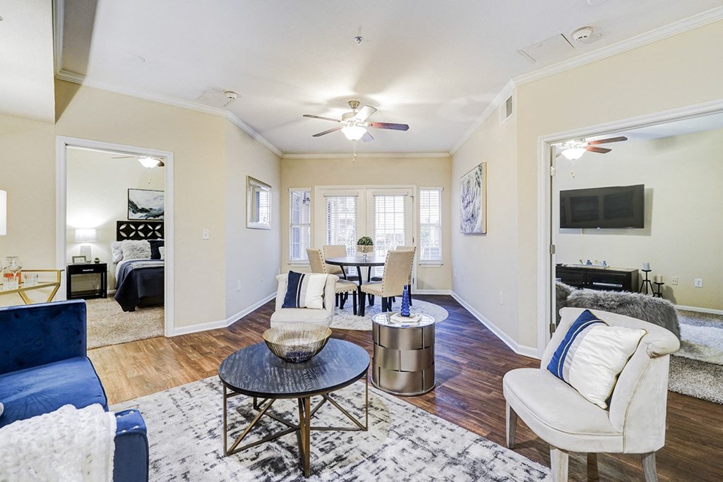 Modern Living Area at Villas at Katy Trail Apartments, Dallas, TX