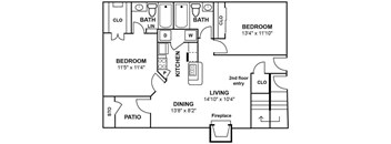 A black and white image of a floor plan for a house.
