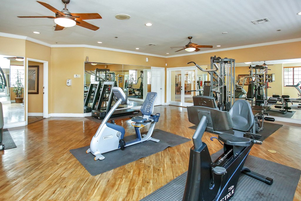 Gym with cardio machines at Pavilions at Pantano Apartments, Tucson, AZ, Arizona, 85710