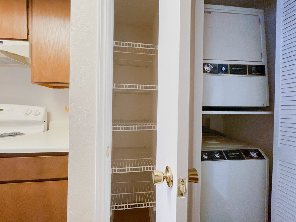 View of in-unit washer and dryer at Greenbriar Apartments, Tulsa, OK