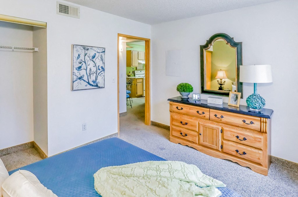 Spacious bedroom with large closet and dresser at Country Club at The Meadows, Las Vegas, NV, Nevada