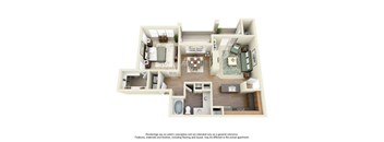 One Bedroom One Bath A3 at Turnberry Isle Apartment Homes, Texas