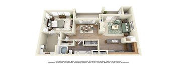 One Bedroom One Bath A4 at Turnberry Isle Apartment Homes, Texas, 75248