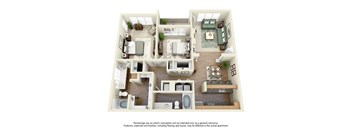 Two Bedroom Two Bath B4 at Turnberry Isle Apartment Homes, Dallas, TX