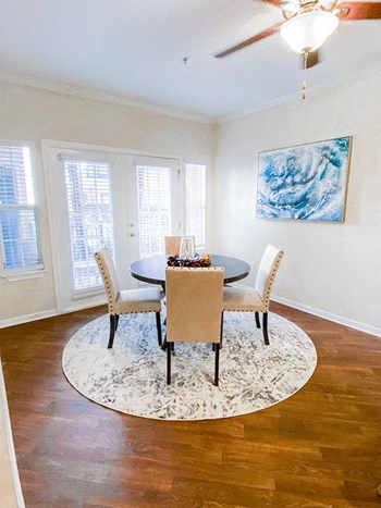 Dining area at The Villas at Katy Trail in Uptown Dallas, TX, For Rent. Now leasing Studio, 1, 2 and 3 bedroom apartments. - Photo Gallery 36