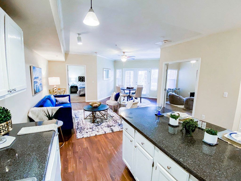 Kitchen at The Villas at Katy Trail in Uptown Dallas, TX, For Rent. Now leasing Studio, 1, 2 and 3 bedroom apartments.