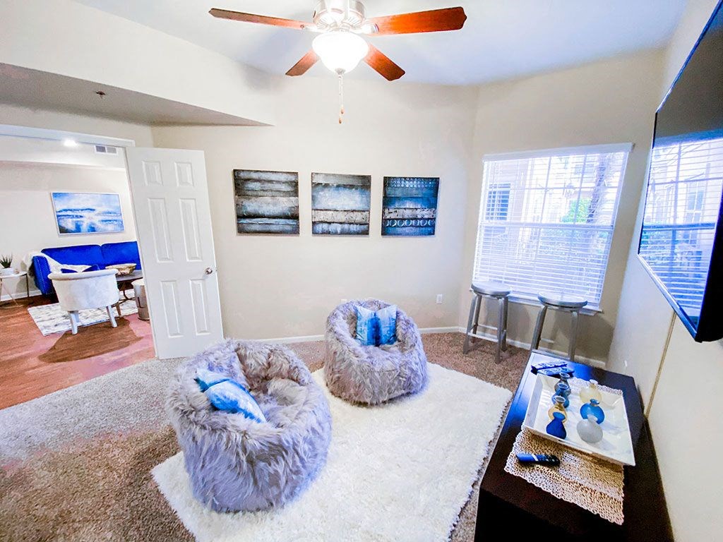 Den at The Villas at Katy Trail in Uptown Dallas, TX, For Rent. Now leasing Studio, 1, 2 and 3 bedroom apartments.