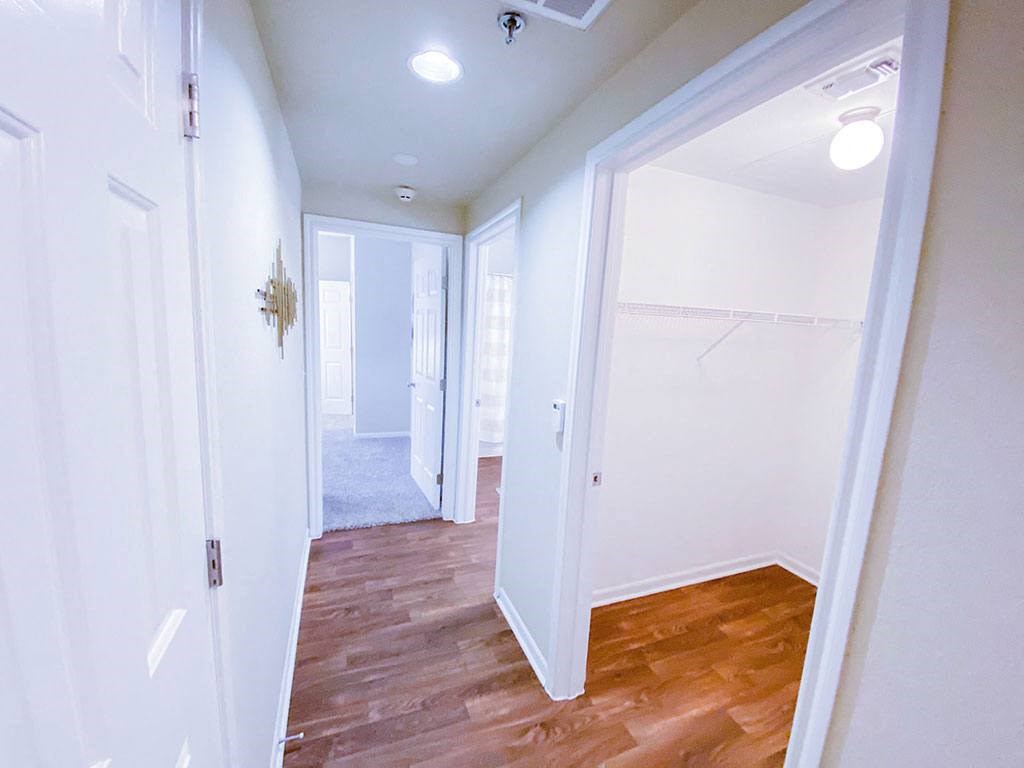 Walk in closet at The Villas at Katy Trail in Uptown Dallas, TX, For Rent. Now leasing Studio, 1, 2 and 3 bedroom apartments.