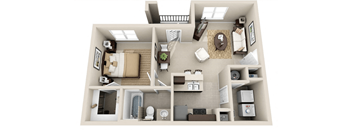 1 Bedroom Floor Plan at Sonoma Grande Apartments, Tulsa, OK, 74133
