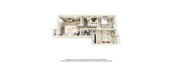 2B (803/819 sf) at Pavilions at Pantano Apartments, Tucson, Arizona