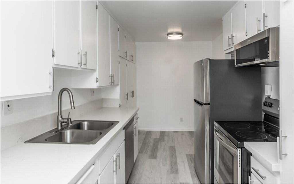 Fully Equipped Kitchen  at The DRACENA Apts, Los Feliz, California, 90027