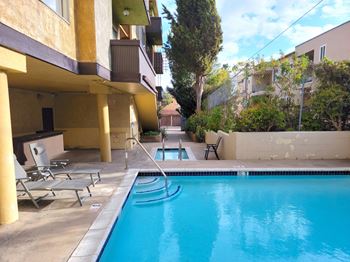 Invigorating Swimming Pool at The DRACENA Apts, Los Feliz, Los Angeles, CA