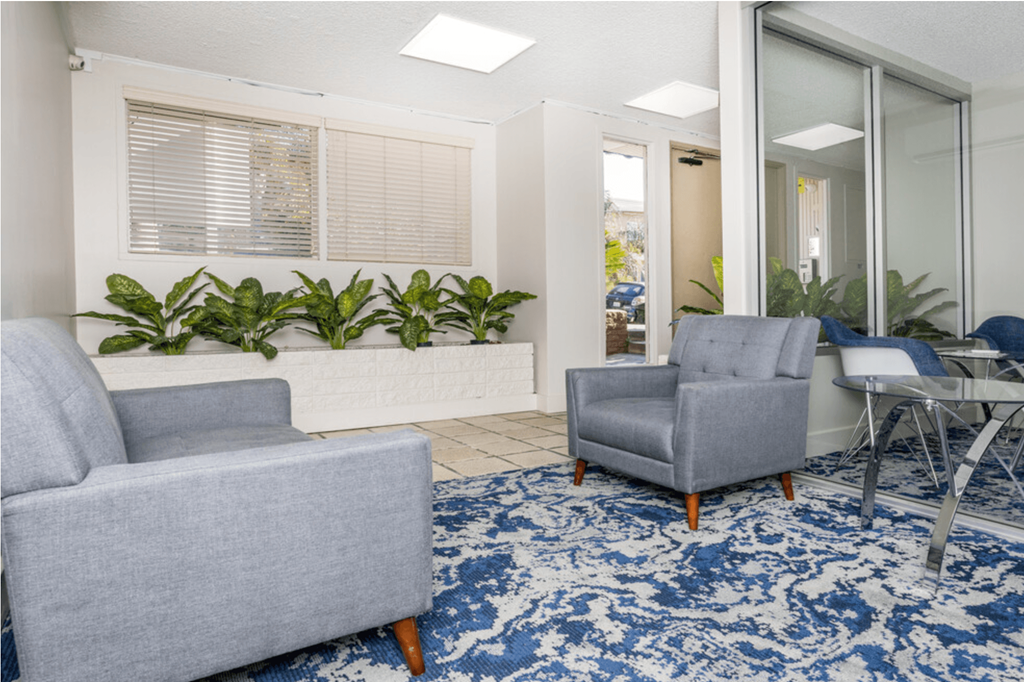 Lobby Lounge at The DRACENA Apts, Los Feliz, Los Angeles