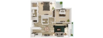 a floor plan of a 1 bedroom apartment at the crossings at white marsh apartments, transparent p