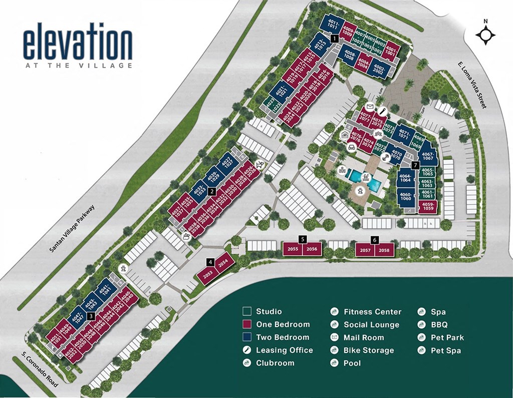 Elevation at the Village Site Map