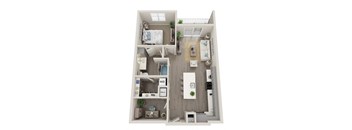 a1 floor plan  1 bedroom with 2 baths  119