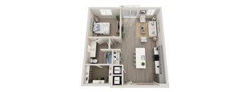 a1 floor plan  1 bedroom with 2 baths  119