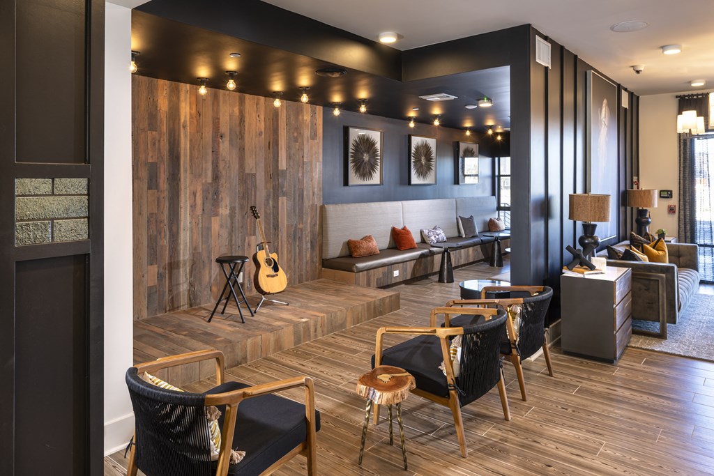 Icon at Cooley Station-clubhouse with stage stage for small performance