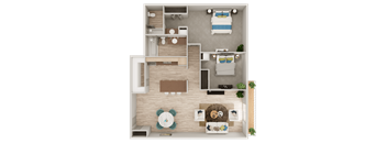 a floor plan of a 1 bedroom with a bathroom and a living room