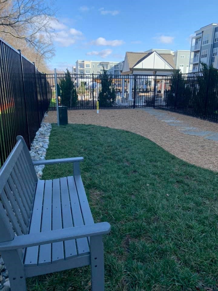 Bark park with bench