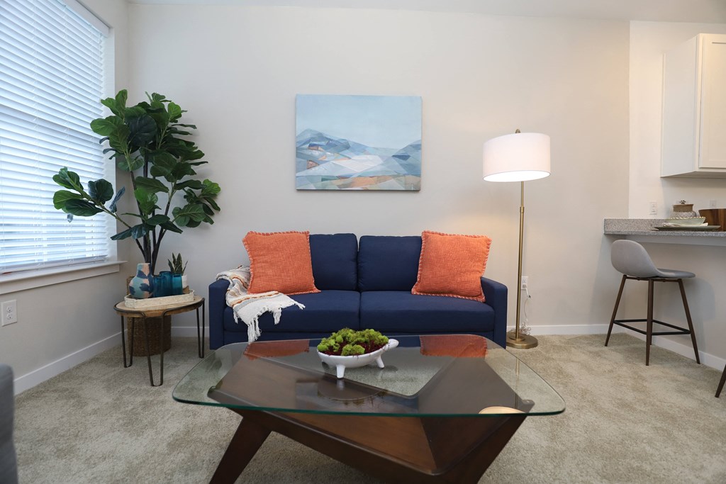 1 bedroom decorated model living room