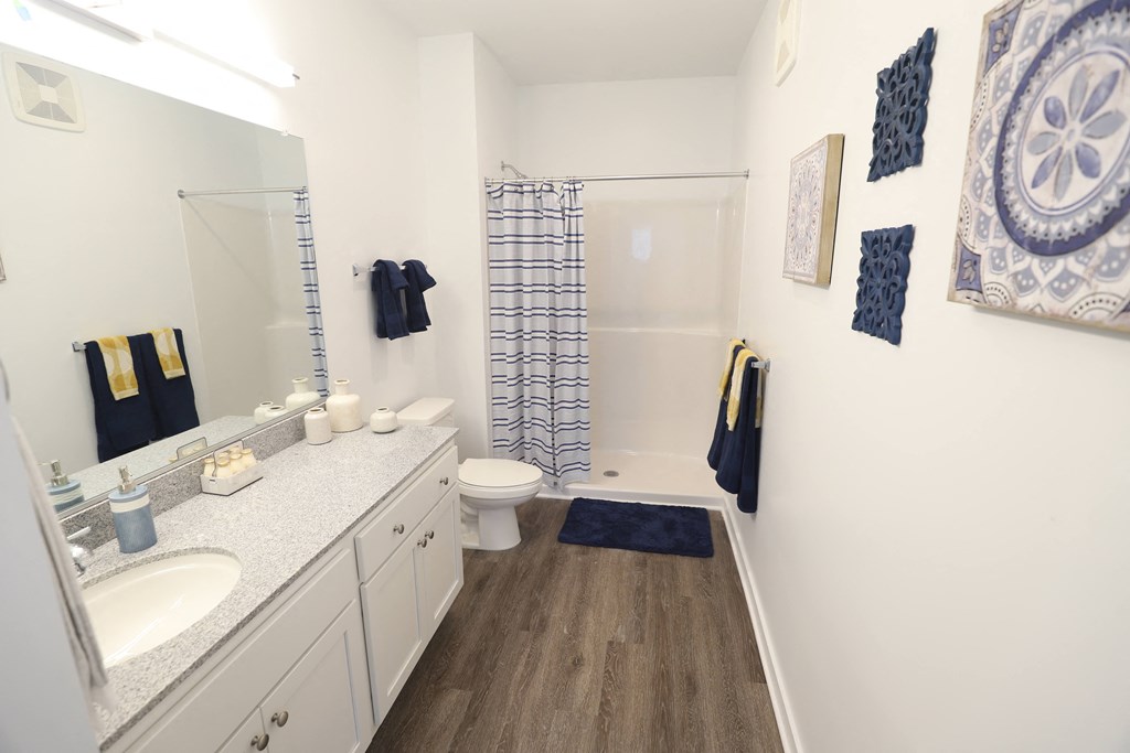 2 bedroom decorated model master bathroom