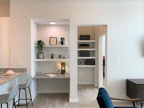 Built in desk and shelves