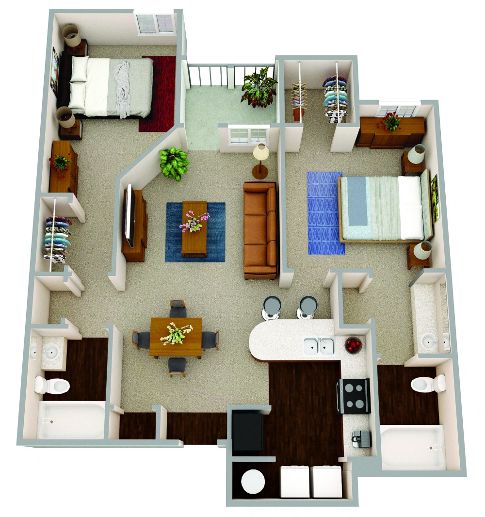 The Hudson is a new apartment that features wood floors, granite countertops, stainless steel appliances, and updated hardware. Enjoy two spacious bedrooms each with adjacent bathrooms.