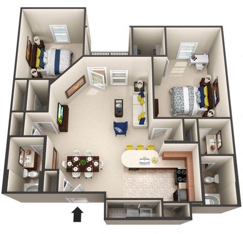 The Balearic floor plan 3D image