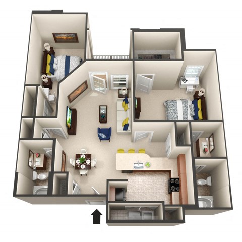 The Catalan 3D Floor Plan Image