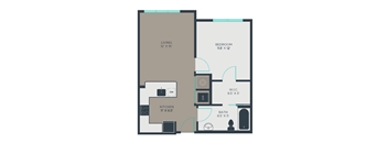 1A Floor Plan at Link Apartments® Manchester, Richmond