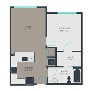 Floorplan Photos Gallery 1A Floor Plan at Link Apartments® Manchester, Richmond