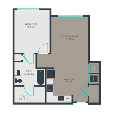 1G Floor Plan at Link Apartments® Manchester, Richmond