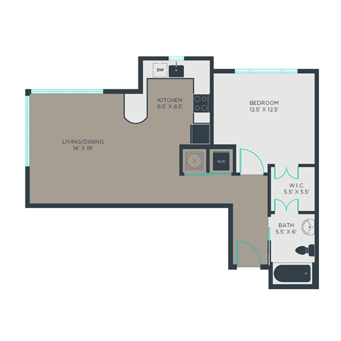 1H Floor Plan at Link Apartments® Manchester, Virginia