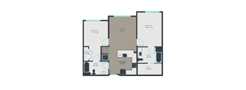 2A-HC Floor Plan at Link Apartments® Manchester, Richmond, VA, 23224