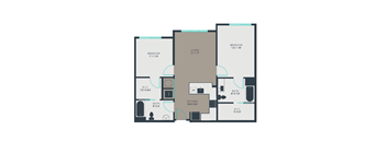 2A Floor Plan at Link Apartments® Manchester, Virginia, 23224
