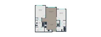 2B Floor Plan at Link Apartments® Manchester, Richmond, VA