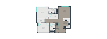 2C Floor Plan at Link Apartments® Manchester, Richmond, 23224