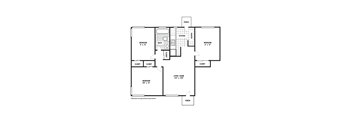 3 Bedroom 1 Bath A Floor Plan at Glen Lennox Apartments, North Carolina