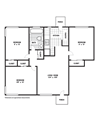3 Bedroom 1 Bath A Floor Plan 3 Bedroom 1 Bath A Floor Plan at Glen Lennox Apartments, North Carolina