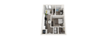 Efficient one-bedroom apartment with side-by-side  at Link Apartments® Montford, Charlotte, NC