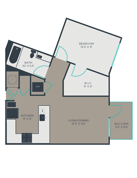 A4 Floor Plan at Link Apartments® Brookstown, Winston Salem, 27101