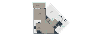 A5 1 Bed 1 Bath Floor Plan at Link Apartments® Montford, Charlotte, North Carolina