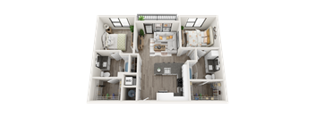 B1 Floor Plan at Link Apartments® Montford, North Carolina, 28209