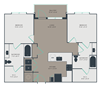 B2_A 2 Bed 2 Bath Floor Plan B2_A 2 Bed 2 Bath Floor Plan at Link Apartments® Montford, Charlotte, NC, 28209