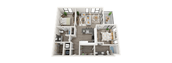 B3 Floor Plan at Link Apartments® Montford, Charlotte, NC, 28209