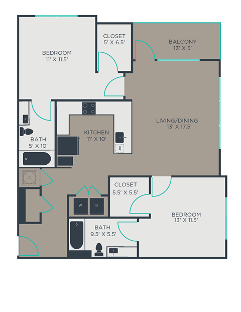 B4 Floor Plan at Link Apartments® Brookstown, Winston Salem, NC