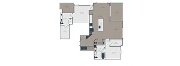B5 2 Bed 2.5 Bath Floor Plan at Link Apartments® Montford, Charlotte, 28209